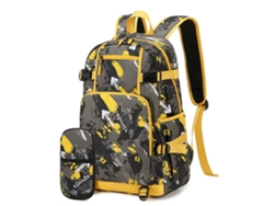 Mochila escolar práctica con estuche para lápices, mochila grande para estudiantes, mochila para portátil con múltiples bolsillos, negra, talla L