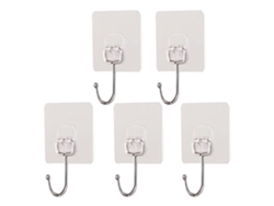 5 Ganchos Adhesivos De Pared Transparentes Sin Costuras De Acero Inoxidable Y Abs Para El Hogar, La Cocina Y El Baño.