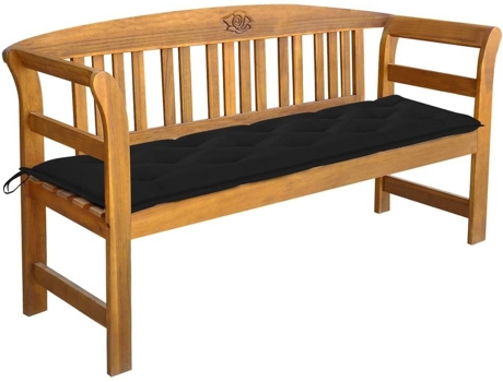 Banco de jardín VIDAXL Negro Madera de acacia (157x45x82.5 cm)