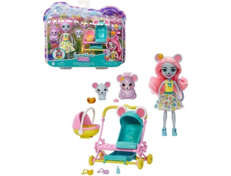 Muñeca ENCHANTIMALS City Tails Mauria Mouse Pasea Bebes (Edad Mínima Recomendada: 4años)