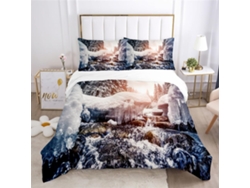 Juego Ropa Cama Estampado Funda Nórdica Material Microfibra Color Juego Niños Funda Almohada Diseño 140x200 Cm