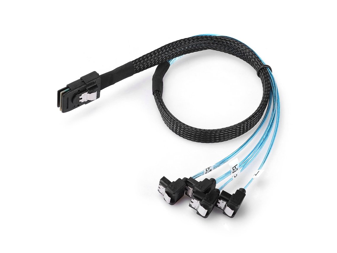 Cable para disco duro Mini SAS de 36 pines a 4SATA de 90°, 0,5 m, accesorio para servidor