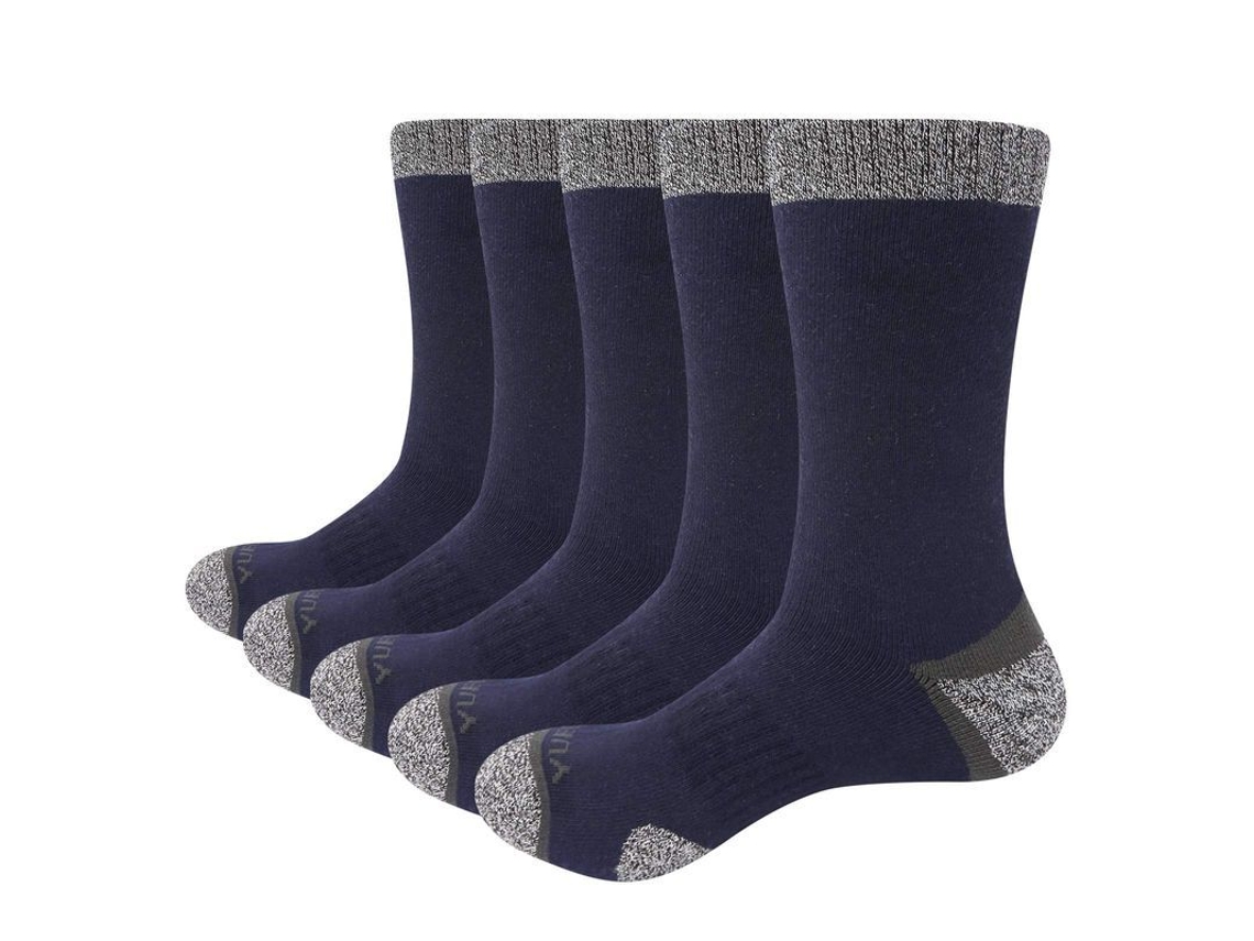 5 Pares De Calcetines De Senderismo Para Hombre Con Amortiguación Y Comodidad (azul)