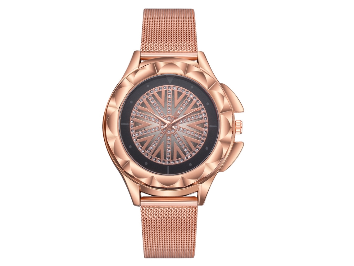 Elegante Reloj De Pulsera Para Mujer Con Pedrería Y Correa Ajustable, Movimiento De Cuarzo.