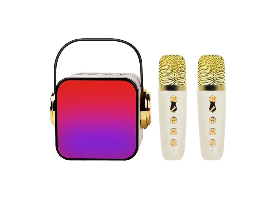 Mini máquina de karaoke para niños, altavoz portátil de karaoke con Bluetooth y 2 micrófonos inalámbricos, juguetes de cumpleaños para niñas Yizhood