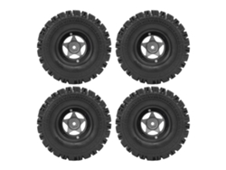 Juego de 4 llantas de aluminio para coches RC Crawler de 5 radios, 120x46 mm.