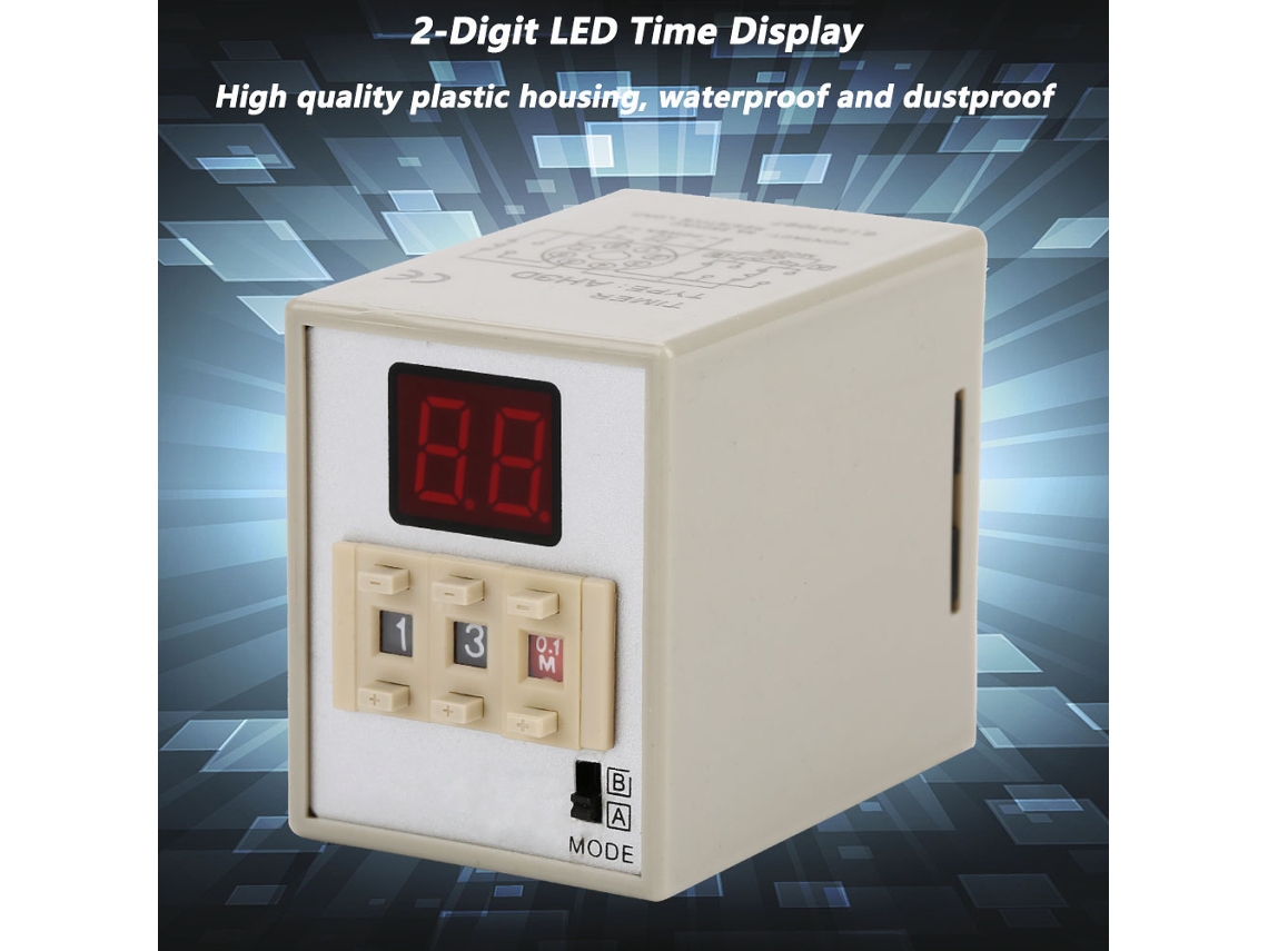 2026dz-relé Temporizador Ah3d Led Digital Ajustable 9.9s-99h 110vac