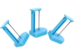 Juego De 3 Portarecibos De Metal Azul Con Bordes Elevados.