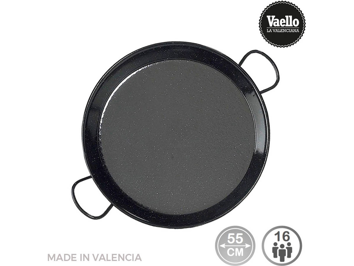 Sartén VAELLO para Paella Tradicional en Acero esmaltado Ø55Cm (16 Personas).