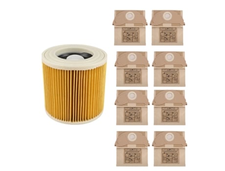 Bolsas de polvo con filtros Hepa para Karcher Wd2250 A2004 A2054 Mv2 Wd2, bolsas de aspiradora, repuestos, accesorios