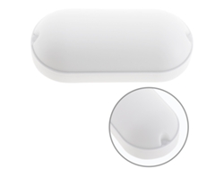 Aplique Surf Ecovision Oval IP65 1X18W LED 1800Lm 6400K 120C.10 1Xl.5 7Xa.20 8Cm Polipropileno Blanco FERRIMEX