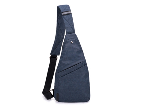 Bolso bandolera pequeño, ultrafino, resistente al agua, bandolera, pecho, hombro, mochila, bolso de bolsillo personal (azul)