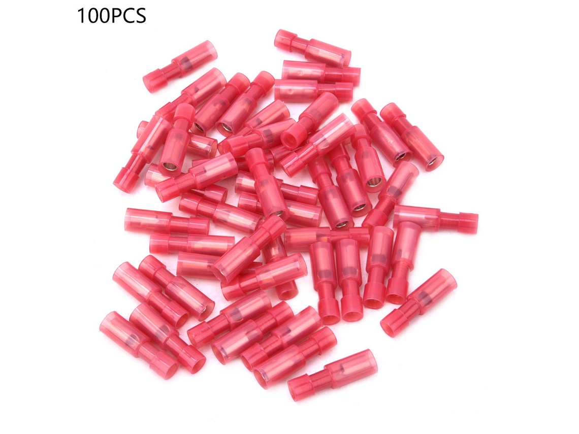 NEVEANCE Conector Bullet 100 Unidades Rojo 1,25 Hembra 22-16AWG