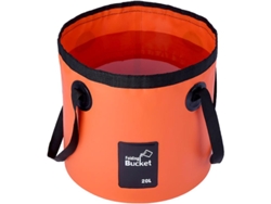 Cubo Plegable 20l Naranja - Portátil Para Campamento, Senderismo, Pesca Y Viajes - Lágrima Resistente Y Duradera
