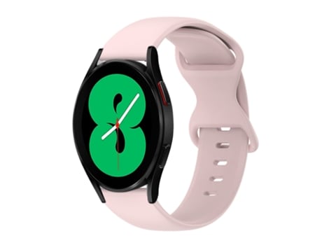 Correa de reloj inteligente para Samsung Galaxy Watch 4, 44 mm, 20 mm, hebilla de mariposa, correa de reloj de silicona de color sólido (rosa)