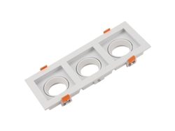 Aro para Foco de Empotrar Hecate 3Xgu10/Gu5.3 Mr16 C.27 2Xl.10 2Xalt.3 6Cm en Pc Blanco FERRIMEX