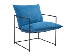 Sillón Utsjoki con cojín lavable 90x61x70cm Negro/Azul [EN.CASA]