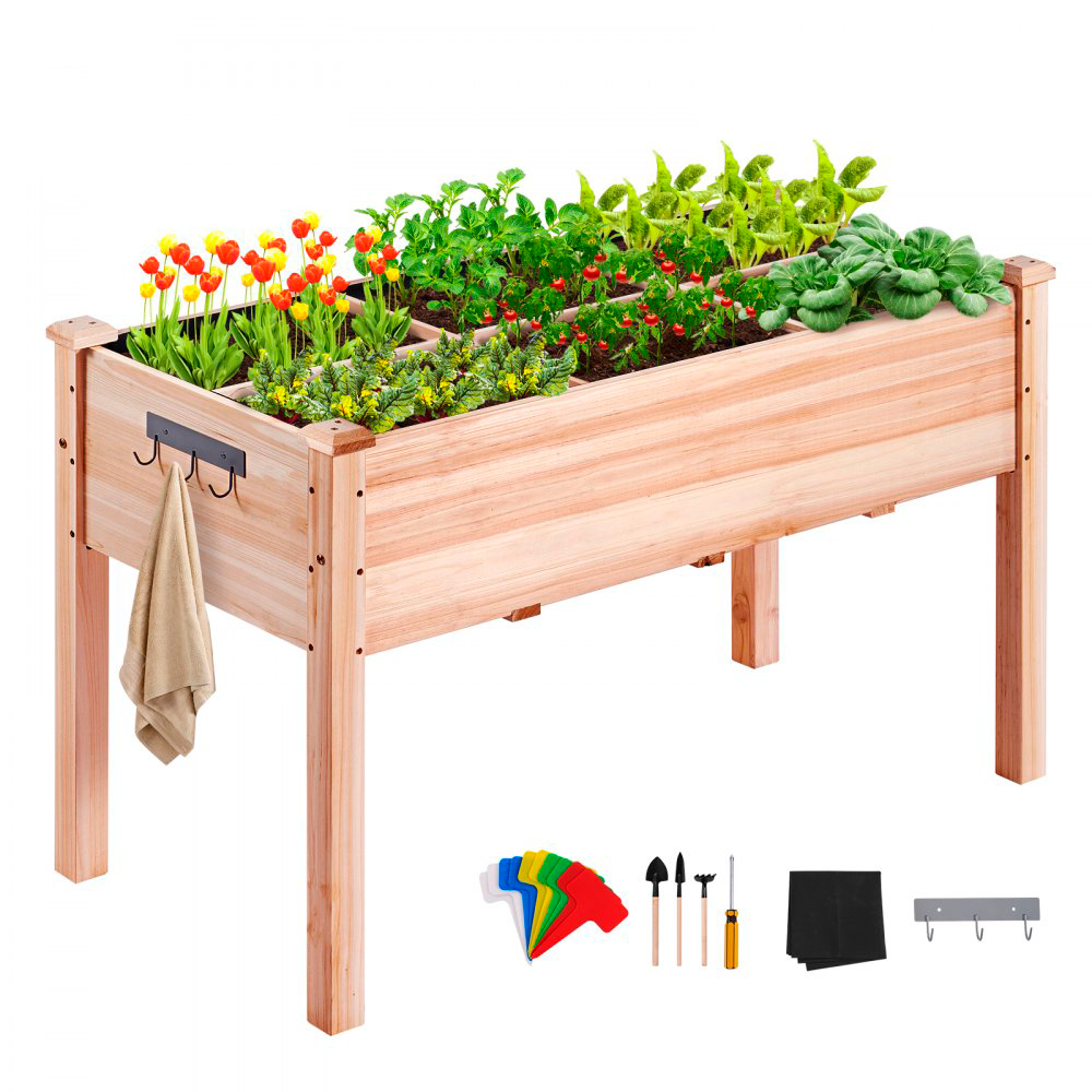 Macetero y Jardinera de Madera 120x58x76cm con Accesorios y Drenaje Tekmaquinas