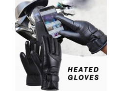 Tengoo Guantes Termostáticos Eléctricos Usb Negros Pu Pantalla Táctil Calefacción Invierno Motociclismo Manos Calientes