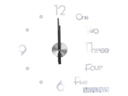 Pegatina de reloj de pared sin marco 2026, pegatina de espejo DIY, decoración para el hogar y la oficina, tamaño mediano, color plata.
