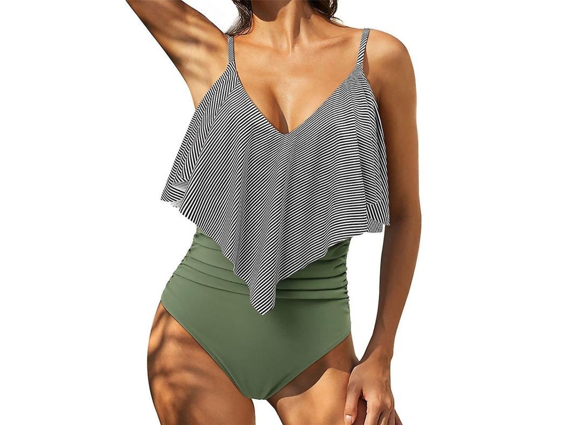 2026-mono Bikini De Mujer Con Volantes Traje De Baño One-piece Relleno Para Playa