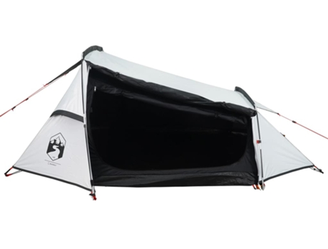 vidaXL Tienda campaña túnel 2 personas tela opaca impermeable blanco