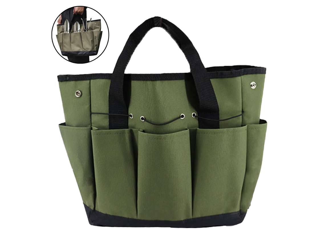 Bolsa para herramientas de jardín, Oxford 600D con bolsillos organizadores para mujeres y hombres para guardar herramientas