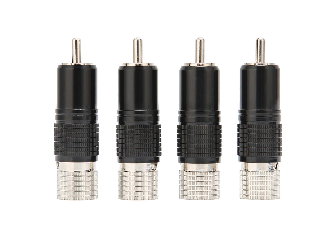 Conector Rca Lotus R1738 Latão Revestido Com Ródio 4pcs Sem Solda 10mm Para Áudio Profissional