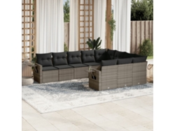 Conjunto de sofás de jardín de 10 piezas DKD Home Decor con cojines de mimbre gris