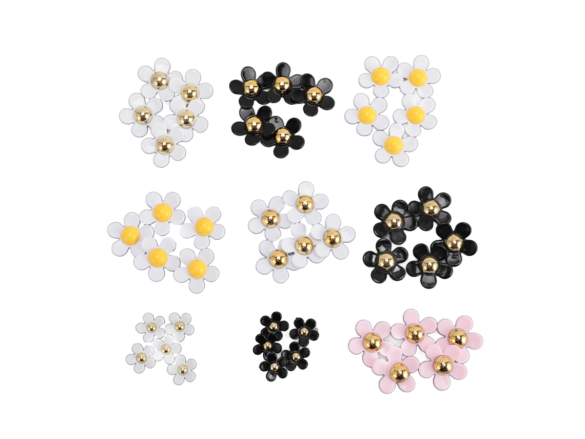 45 Piezas De Adornos Planos De Plástico Abs Con Forma De Margarita Para Manualidades Y Decoración.