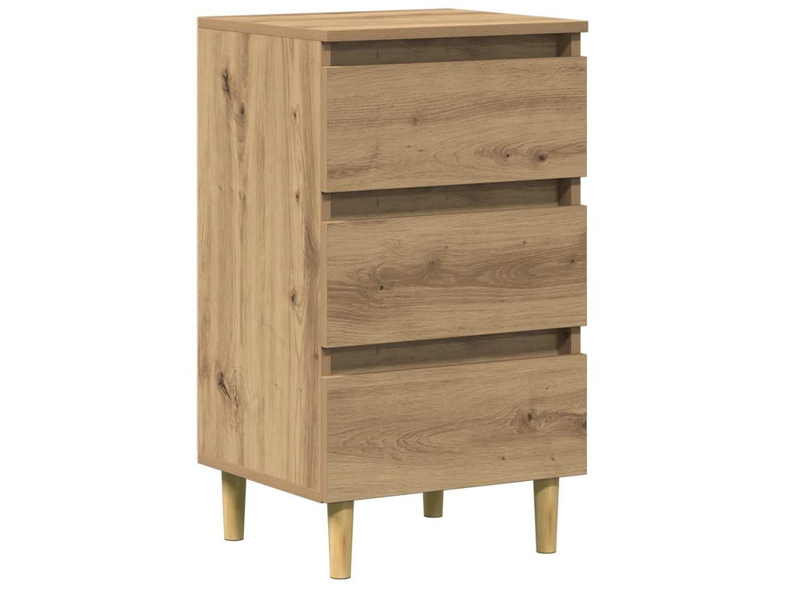 Maison Exclusive - Mesita De Noche Madera De Ingeniería Roble Artisan 40x35x69 Cm