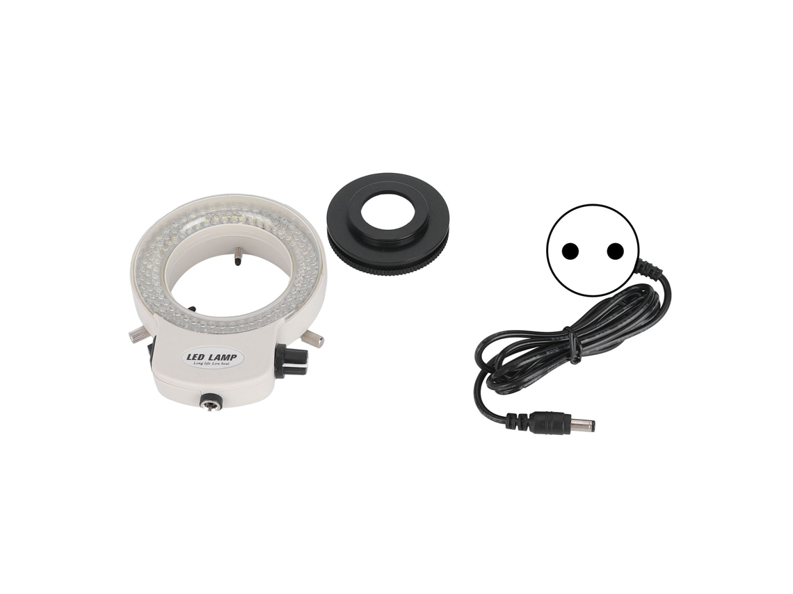 Anillo de luz LED ajustable con 144 LED para microscopio estereoscópico y fuente de luz para cámara - Accesorio para microscopio