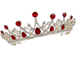 Cuelloronne Rouge Large Élégante Ornée De Strass Para Coiffure De Mariage Anniversaire Banquet