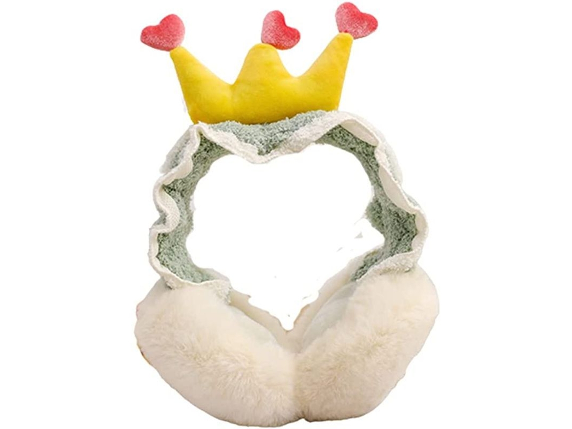 Auriculares Plegables Con Corona De Princesa De Invierno Para Mujer Con Suave Felpa.