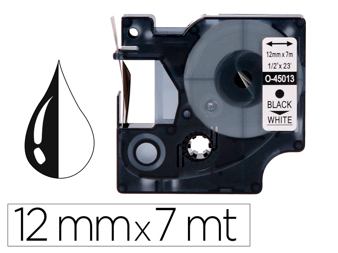 Cinta Q-CONNECT 1000 Negro-Blanco 12Mm X 7Mt Dymo