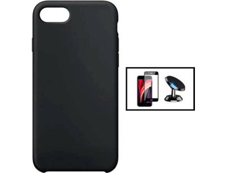 Kit Carcasa + Protector de Pantalla + Soporte iPhone SE 2022 PHONECARE Negro