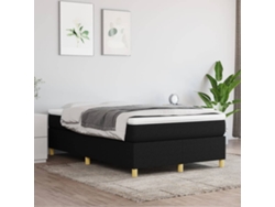 Cama Box Spring Con Colchón Tela Negro 120x200 Cm