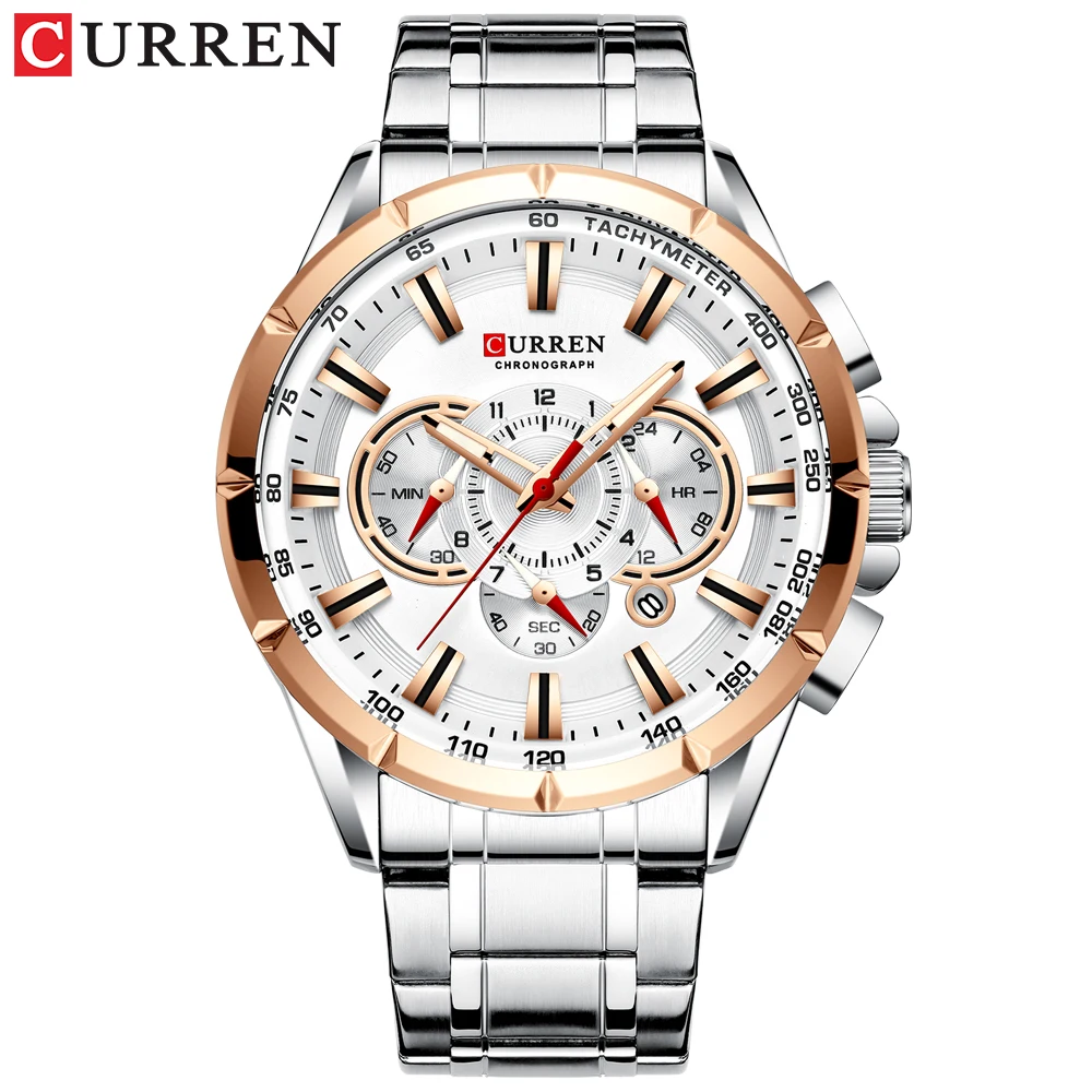 Reloj Cronógrafo Resistente Al Agua Para Hombre (plateado), Reloj Militar De Acero Inoxidable Para Hombre.