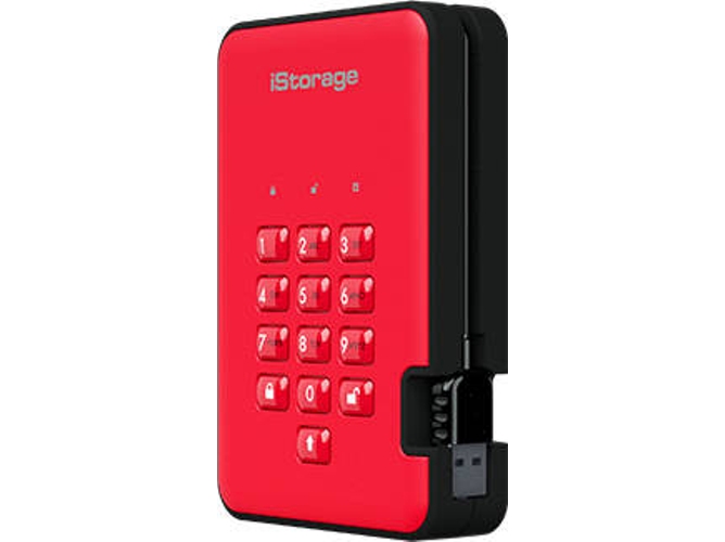 Disco HDD externo ISTORAGE diskAshur 2 Rojo 3 TB (Rojo - 3 TB - USB 3.1)