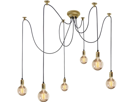 Lámpara de Techo TOSEL Krake (Dorado - E27 - Máx. 40W - Metal)