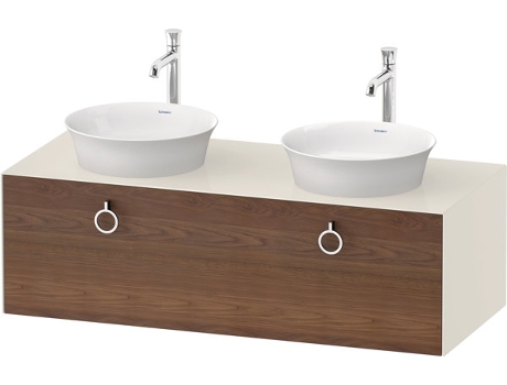 DURAVIT Tulip blanco, mueble de baño colgado en la pared, ancho 1300 x profundidad 550mm, con 1x extraíble, con tirador, WT4983B