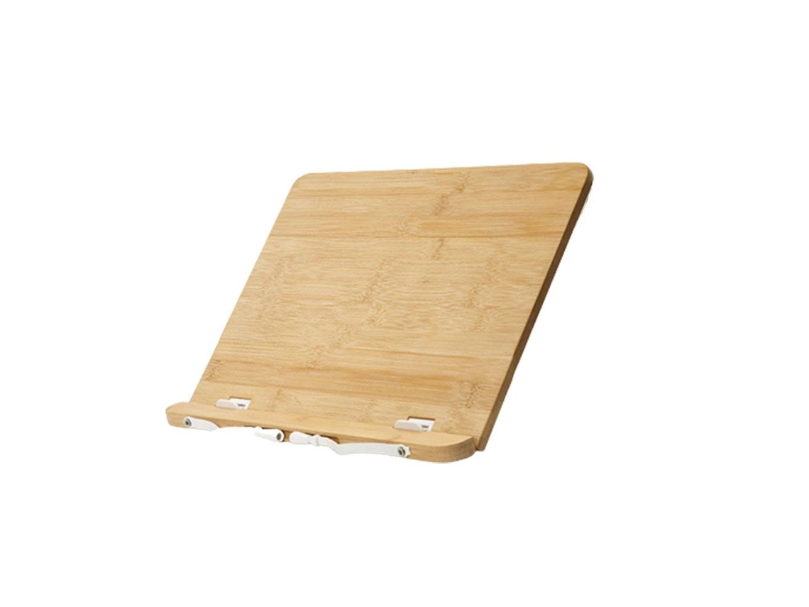 Soporte de lectura portátil y ajustable de bambú, estuche plegable para tableta, para estudio en casa.