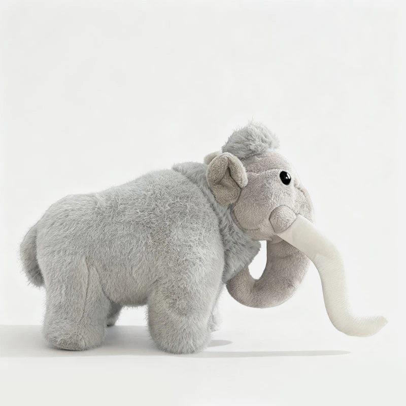 Peluche de mamut, peluche de mamut peludo MDUG (gris, 27 cm)