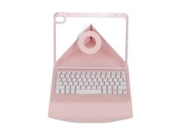 Funda con teclado vertical para tableta iOS de 10,9 pulgadas, rosa, con teclado Bluetooth extraíble, color dorado claro