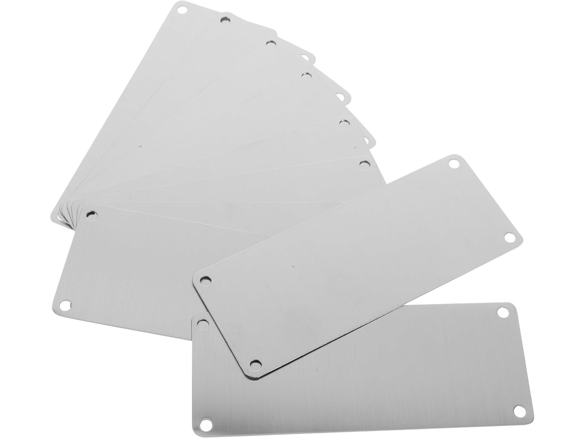 Juego De 10 Placas De Señalización De Acero Inoxidable De 100x40 Mm Para 4 Puertas, Con Acabado Cepillado.