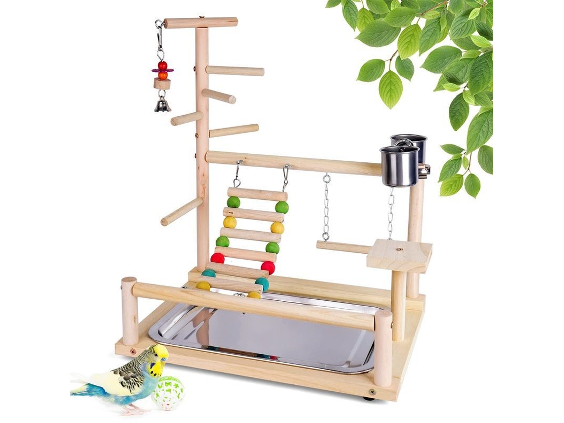 2026-juego Para Loros Columpio Escalera Comedero Madera Juguete Gym Percha Platero