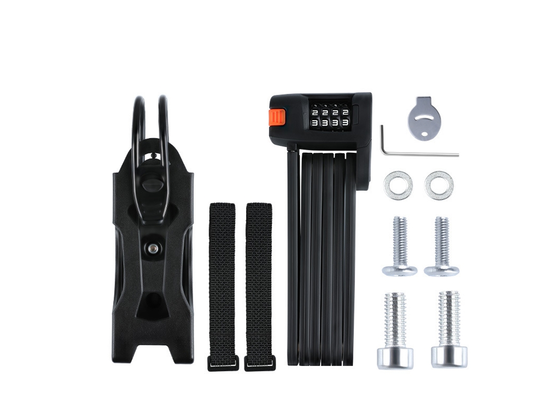 Candado plegable antirrobo para bicicleta con contraseña - Negro