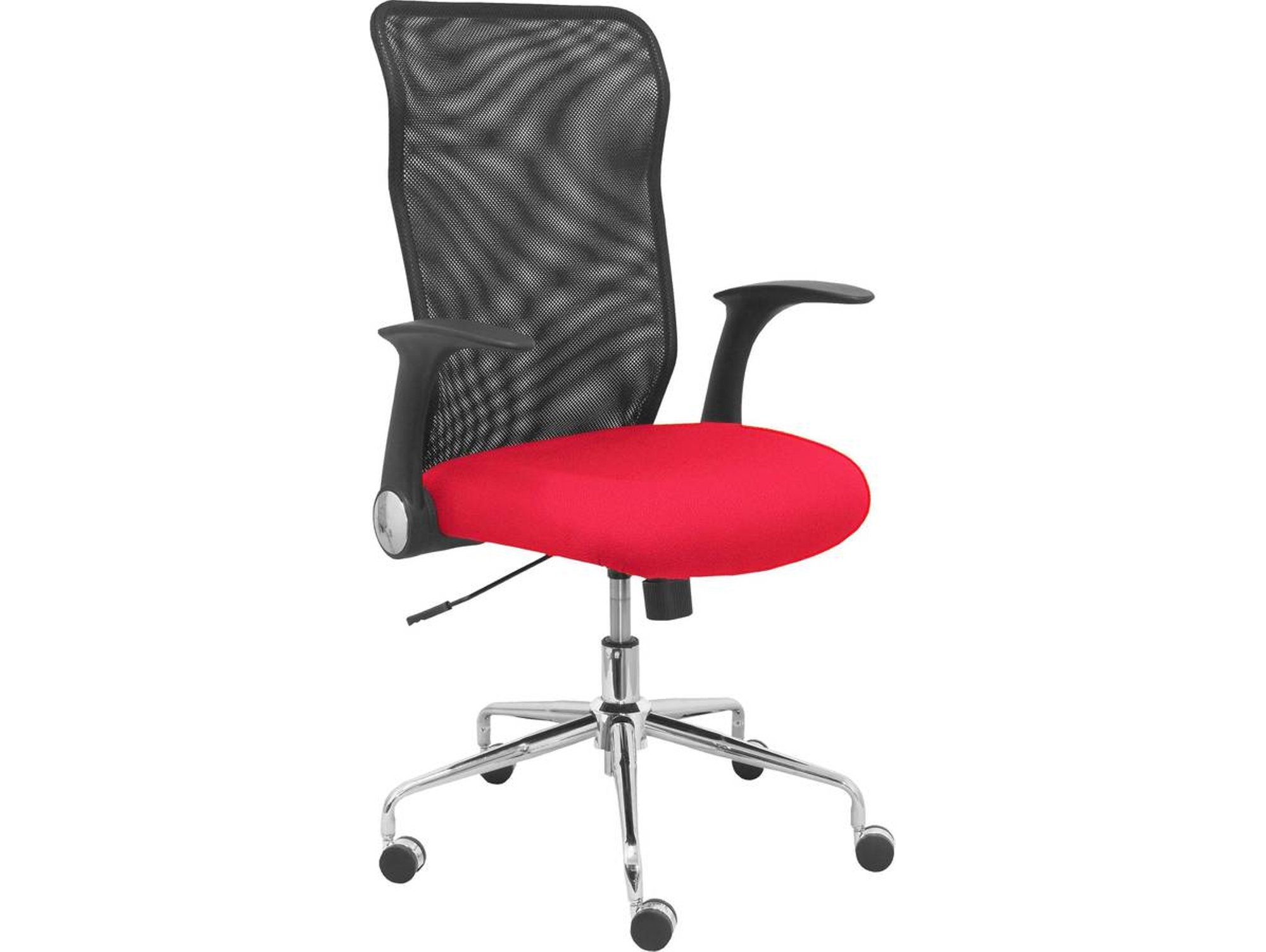 Silla de Escritorio Operativa Ergonómica PIQUERAS Y CRESPO Minaya Rojo y Negro (Malla y Tejido)