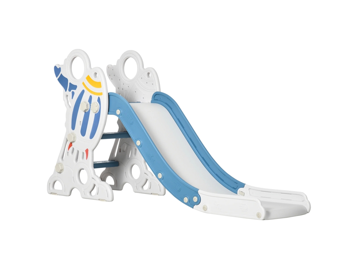 Antideslizante, plástico resistente, diseño seguro, azul.