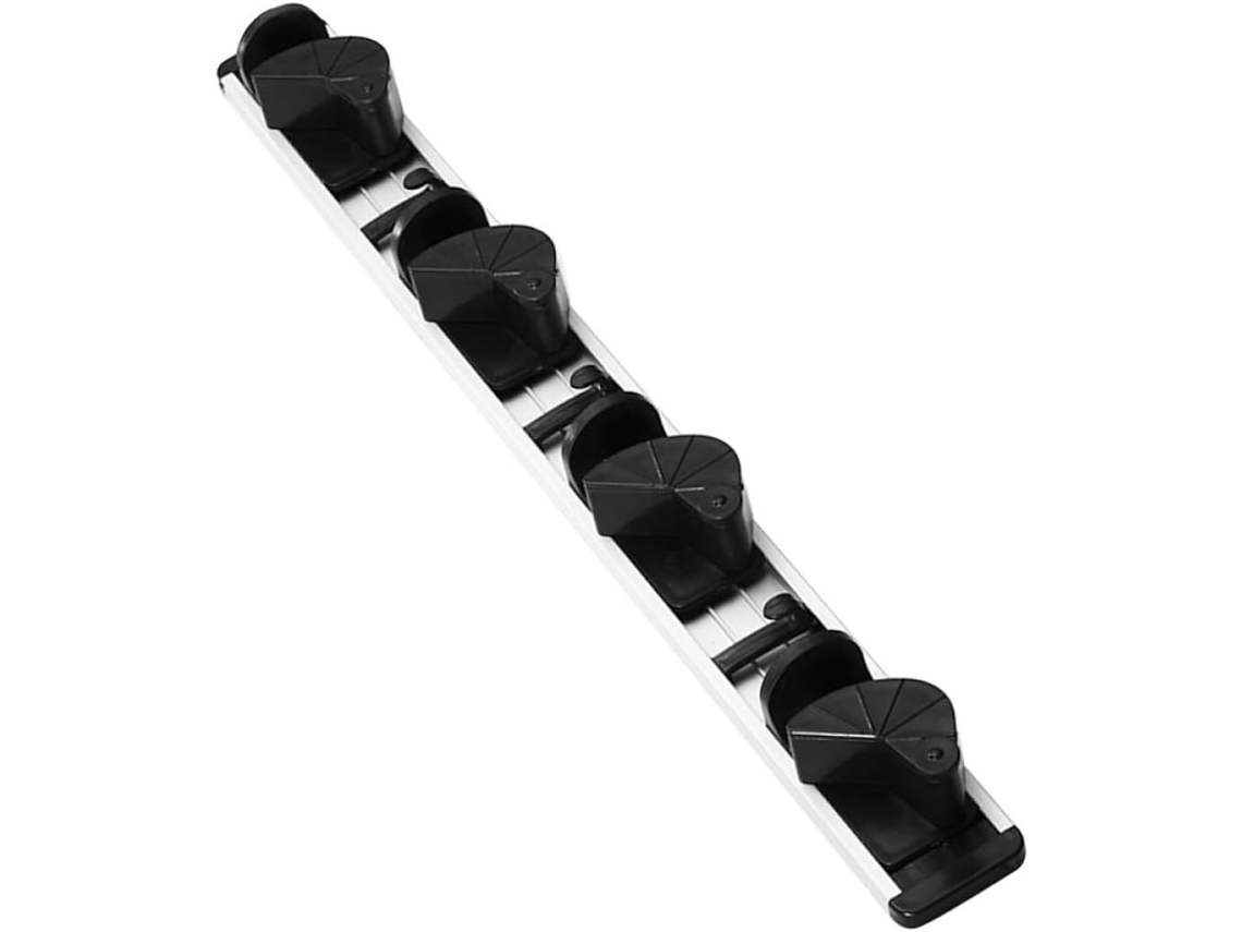 Soporte Pared Escobas Aluminio Negro Resistente Calor Práctico Organizador Herramientas Taller Sótano Fácil